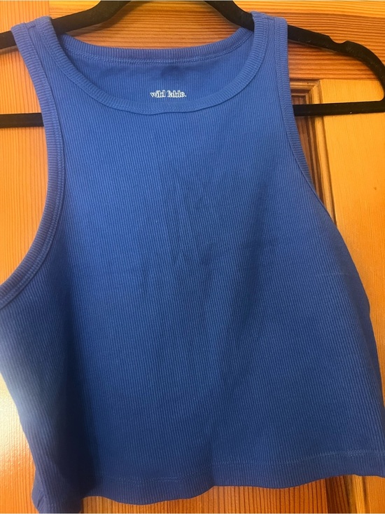 wild fable Tops - wild fable blue Ribbed Scoop Tank crop top